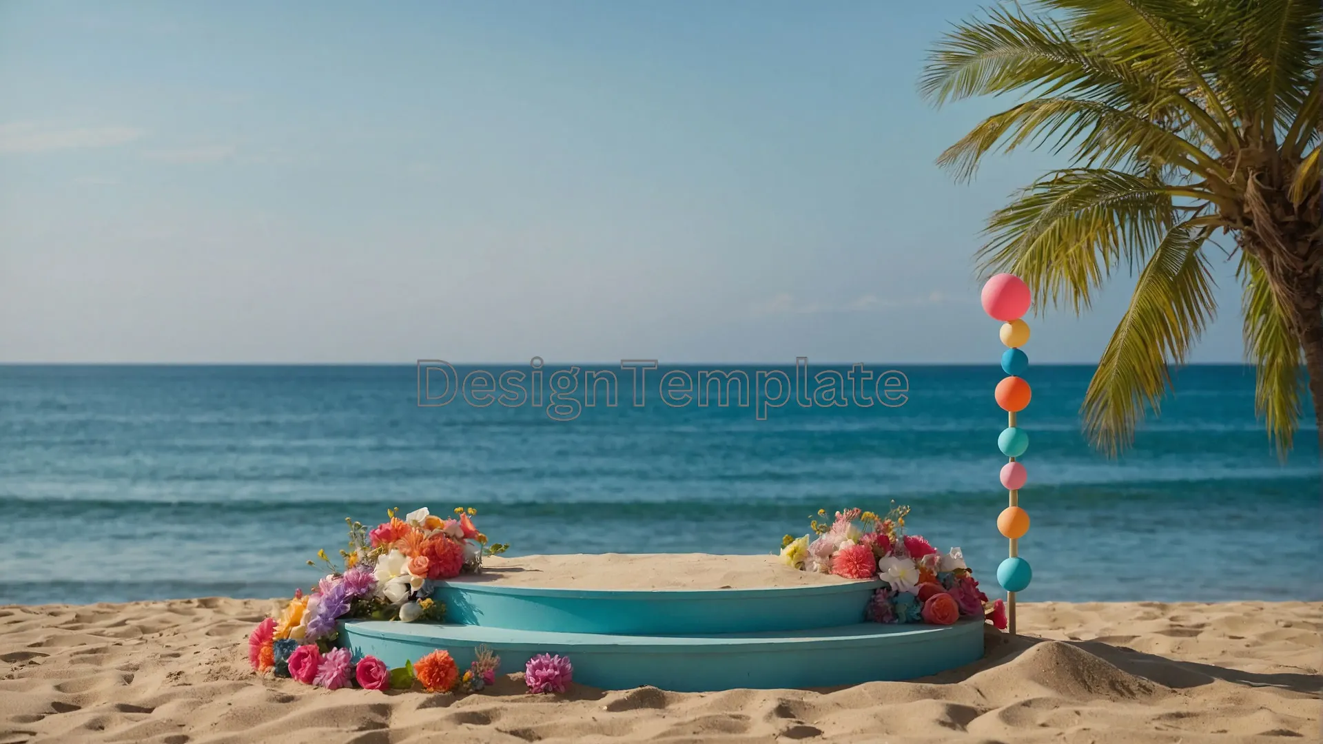 Vibrant 3D Circle Podium in Fresh Colors for a Stunning Summer Sale Photo image
